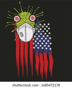 Vektorillustration für Grafikdesign in Amerika und Viren
