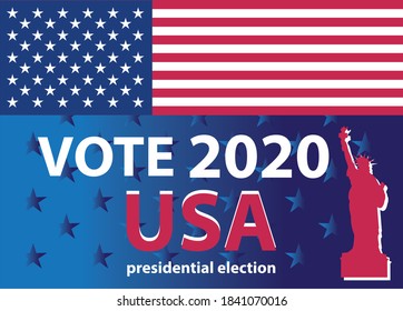 America Vote - 
2020 United States presidential election vector illustration for prints  and cover