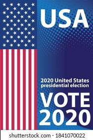 Amerikanische Abstimmung - 
Präsidentschaftswahl 2020 in den Vereinigten Staaten, Vektorgrafik für Drucke und Decken