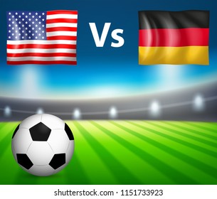 America VS Germany soccer match illustration
