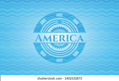 America water representation badge background. Vector Illustration. Detailed.
