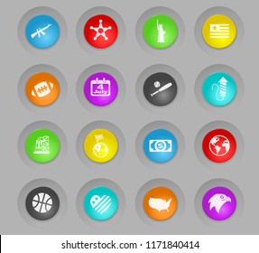 america web colored plastic round buttons icons for user interface design
