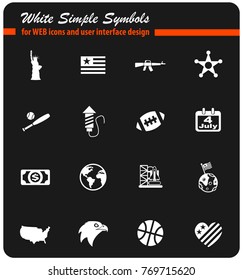 america white web icons for user interface design