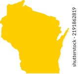 America Wisconsin vector map.Hand drawn minimalism style.
