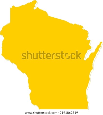 America Wisconsin vector map.Hand drawn minimalism style.