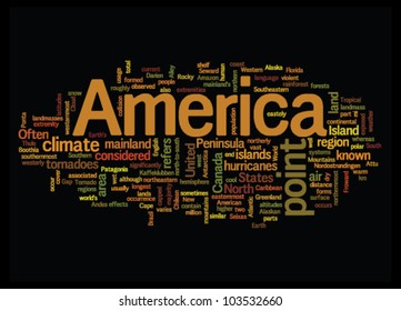 America words cloud on black