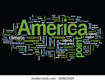 America words cloud on black