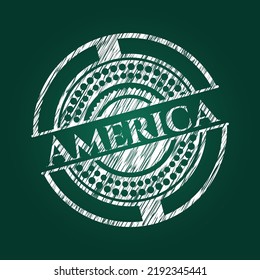America written on a blackboard. Vector Illustration. Detailed. 