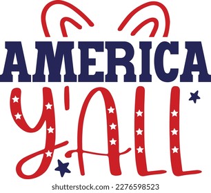 Amerika mit allen Typografie-Designs für Kleidung und Accessoires vom 4. Juli