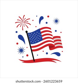 American 4th July vector illustration icon