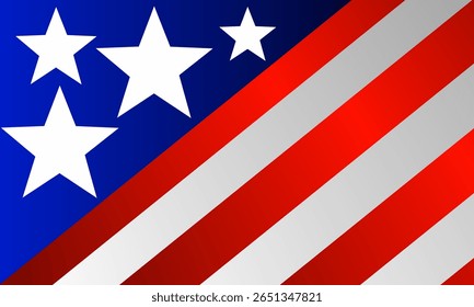 American abstract background frame with US flag symbols. Vektor