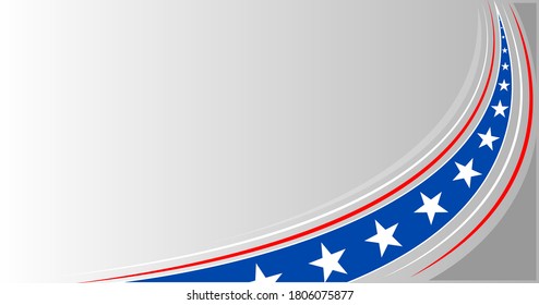 American abstract flag banner background wave pattern with an empty space for text.	
