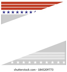 American abstract flag border frame with empty space for text vector design template.