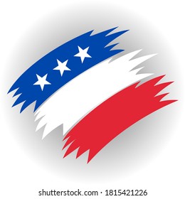 American abstract flag in brushstroke style	
