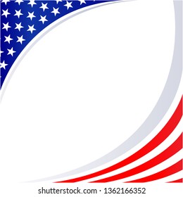 american abstract flag patriotic corner frame with empty space for your text.