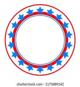 American abstract flag symbol, border, logo, emblem with empty space for your text.