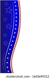 American abstract flag symbols  corner wave pattern frame card banner with copy space for your text.	
