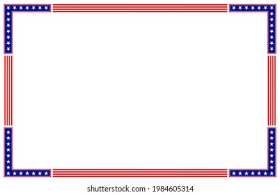 American abstract flag symbols patriotic border frame with empty space for your text vector design blank template