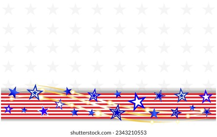 American abstract striped stars frame with US flag symbols design template.