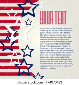 American abstract vector background with stars and stripes and place for your text.