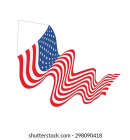 American aflutter flag, Vector design