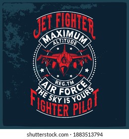 American Air force vector graphic, typographic for poster, vintage, label, badge, logo,  t-shirt and apparel. print design.