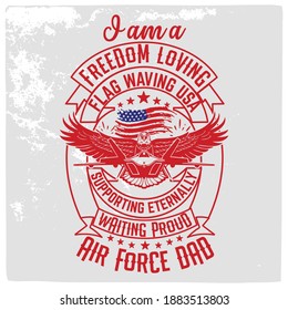 American Air force vector graphic, typographic for poster, vintage, label, badge, logo,  t-shirt and apparel. print design.