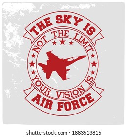 American Air force vector graphic, typographic for poster, vintage, label, badge, logo,  t-shirt and apparel. print design.