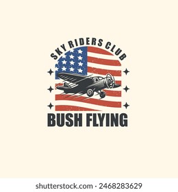 american aircraft airplane air force aviation vintage badge logo vector illustration