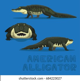 American Alligator Cartoon Vector Illustration