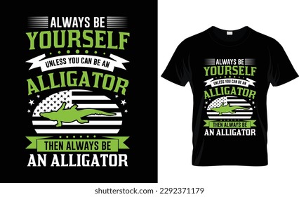 American alligator t-shirt design for USA.Furious American alligator water retro vintage poster animal jungle funny trendy for man shirt. new American alligator t-shirt design and graphic vector.