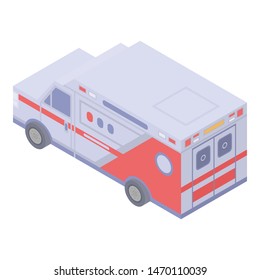 American ambulance car icon. Isometric of american ambulance car vector icon for web design isolated on white background