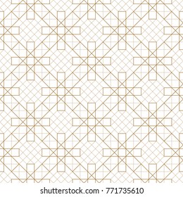American antiques pattern vector. Gold geometric background for backdrop, wrapping paper, template.