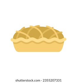 American apple pie icon flat vector. Sweet fruit. Cream peach isolated
