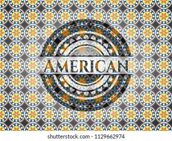 American arabesque emblem background. arabic decoration.