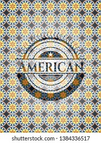 American arabesque emblem background. arabic decoration.