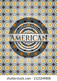 American arabic emblem background. Arabesque decoration.