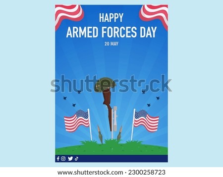 American Armed Forces Day Media Poster Background. Suitable for Advertising and Post Design. Vector Illustration