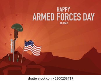 Antecedentes del Afiche del Día de las Fuerzas Armadas de Estados Unidos. Perfecto para diseños de diseño e iluminación vectorial