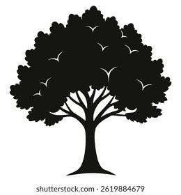 American ash Silhouette Vector icon on white background