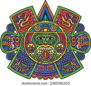 American Aztec Mayan Mexican Ornament Vector Design