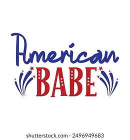 American babe funny vector design