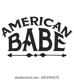 AMERICAN BABE t shirt design, vector file.