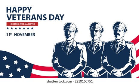 American Background with copy space area. Suitable to use on happy veterans day