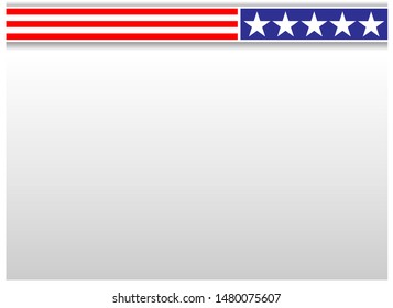 American background frame with USA flag symbols and copy space for your text, for posters, cards, covers.