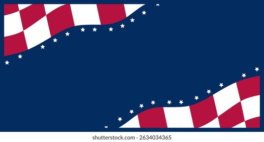 Amerikanischer Hintergrund mit freiem Kopienraum. Vorlagendesign für Banner, Poster, Grußkarte.