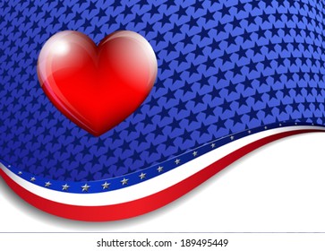 American Background with a heart
