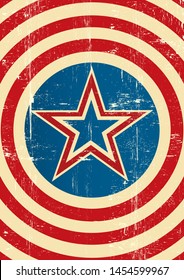 Un fondo americano con una estrella y una textura grunge para su 