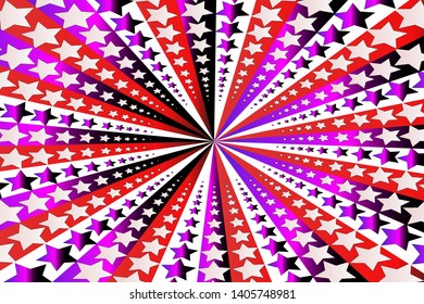 American background with stars and stripes. Holiday USA Independence Day graphic design.