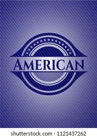 American badge with jean texture